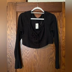 NWT Aeropostale Long Sleeve Black top size XL